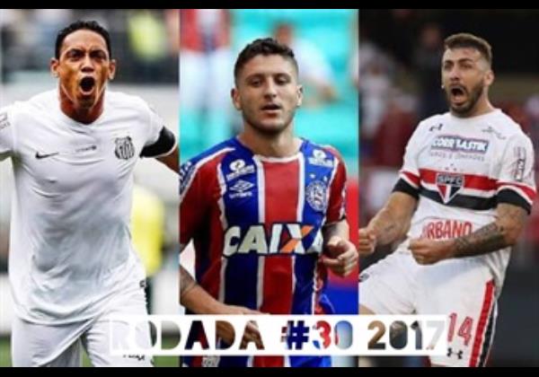 TOP 3 por posição, dicas e unanimidades da rodada #30 do Cartola FC 2017 - Campeonato Brasileiro. As dicas do Cartola FC Brasil para a 30ª rodada tem como melhor escalação e dicas os times do Vasco, Santos e Ponte Preta