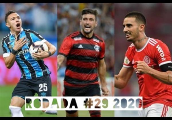 TOP 3 por posição, dicas e unanimidades da rodada #29 do Cartola FC 2020 - Campeonato Brasileiro. As dicas do Cartola FC Brasil para a 29ª rodada tem como melhor escalação e dicas os times do Flamengo, Grêmio e Internacional