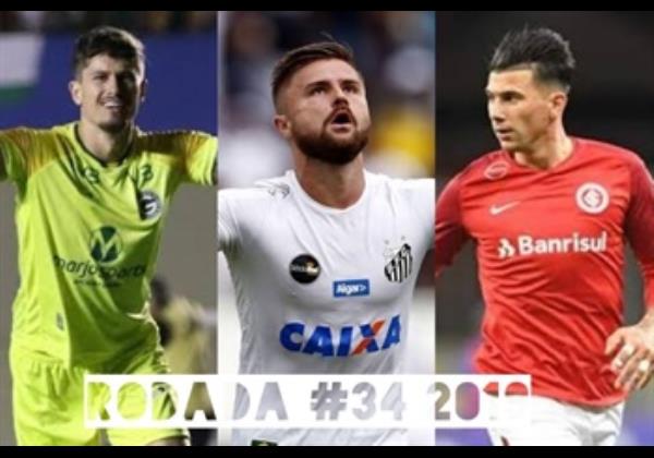 TOP 3 por posição, dicas e unanimidades da rodada #34 do Cartola FC 2019 - Campeonato Brasileiro. As dicas do Cartola FC Brasil para a 34ª rodada tem como melhor escalação e dicas os times do Internacional, Santos e Goiás
