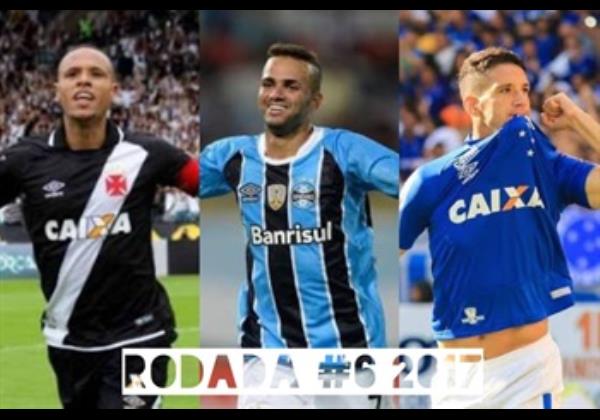 TOP 3 por posição, dicas e unanimidades da rodada #6 do Cartola FC 2017 - Campeonato Brasileiro. Cruzeiro, Flamengo e Grêmio são os times que possuem as melhores dicas de jogadores para a 6ª rodada