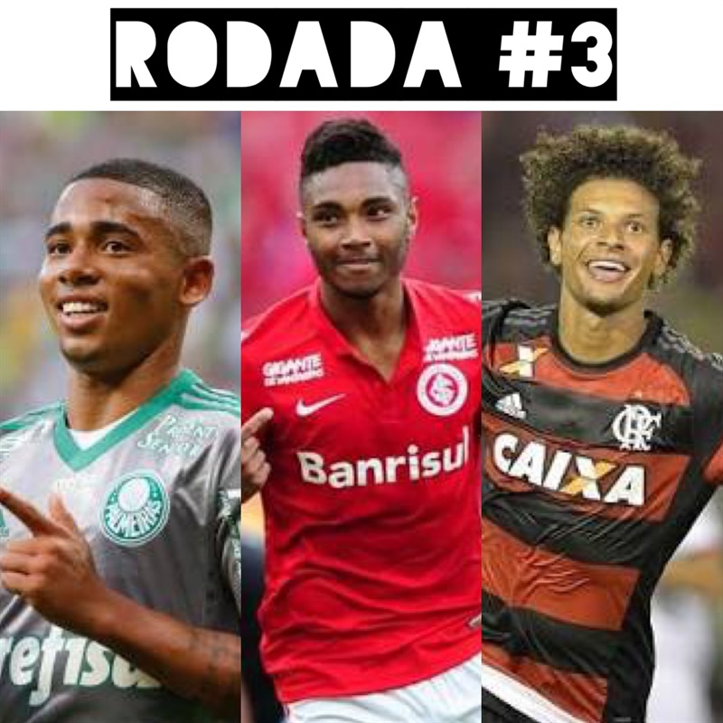 TOP 3 por posição, dicas e unanimidades da terceira rodada #3 do Cartola FC - Campeonato Brasileiro 2016. As dicas do Cartola FC Brasil para a rodada #3 tem como melhores opções os times do Palmeiras, Internacional e Atlético Mineiro