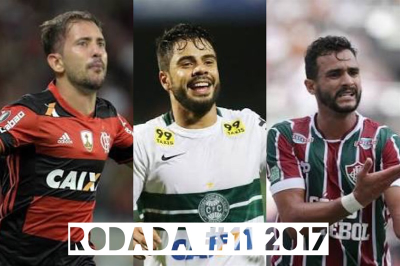 TOP 3 por posição, dicas e unanimidades da rodada #11 do Cartola FC 2017 - Campeonato Brasileiro. Corinthians, Flamengo e Fluminense são os melhores times com dicas para escalação na 11ª rodada do Cartola FC