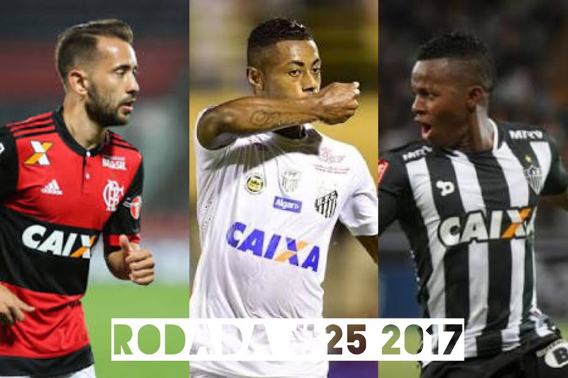 TOP 3 por posição, dicas e unanimidades da rodada #25 do Cartola FC 2017 - Campeonato Brasileiro. As dicas do Cartola FC Brasil para a 25ª rodada tem como melhor escalação e dicas os times do Flamengo, Santos, Atlético-MG