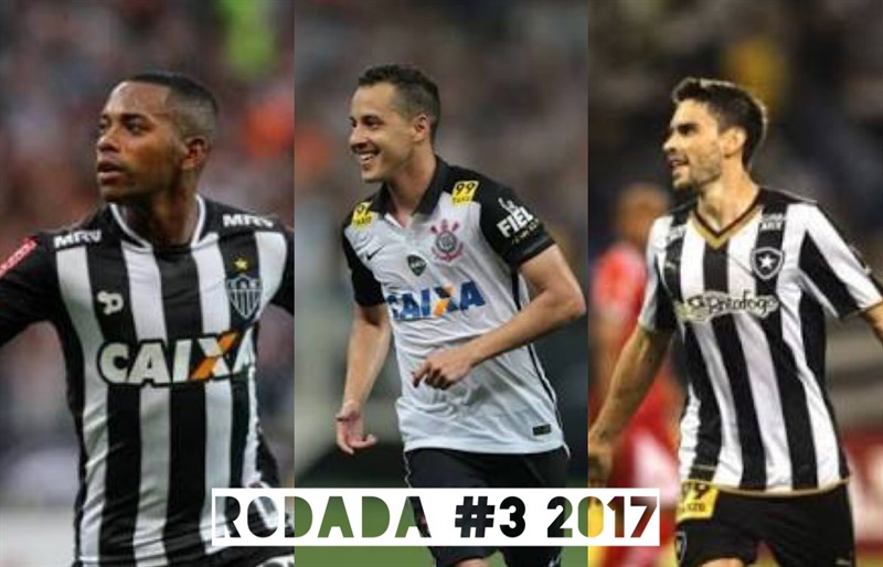 TOP 3 por posição, dicas e unanimidades da rodada #3 do Cartola FC 2017 - Campeonato Brasileiro. As dicas do Cartola FC Brasil para a 3ª rodada tem como melhor escalação e dicas os times do Atlético Mineiro, Corinthians e Grêmio