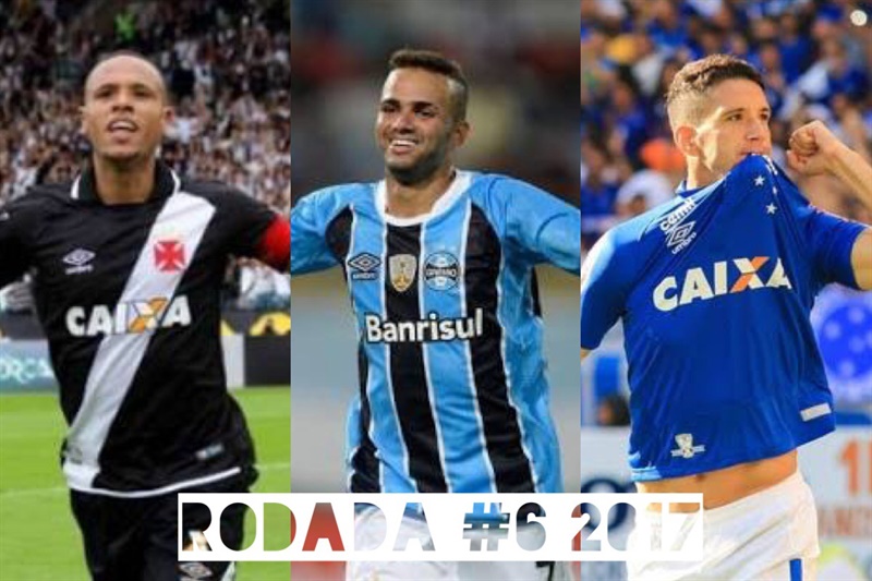TOP 3 por posição, dicas e unanimidades da rodada #6 do Cartola FC 2017 - Campeonato Brasileiro. Cruzeiro, Flamengo e Grêmio são os times que possuem as melhores dicas de jogadores para a 6ª rodada