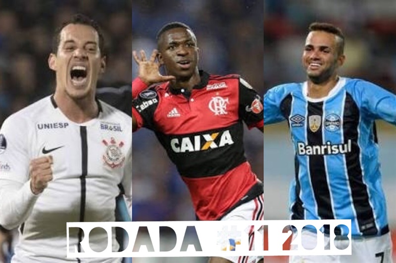 TOP 3 por posição, dicas e unanimidades da rodada #11 do Cartola FC 2018 - Campeonato Brasileiro. As dicas do Cartola FC Brasil para a 11ª rodada tem como melhor escalação e dicas os times do Corinthians, Grêmio e Flamengo