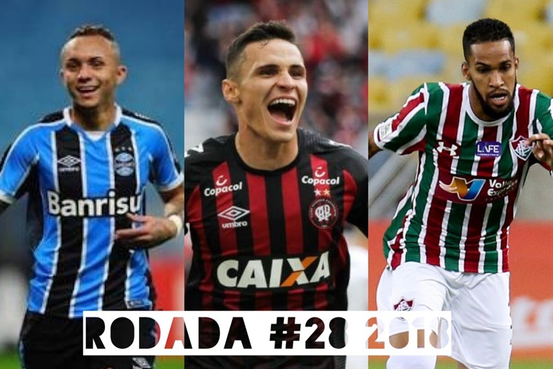 TOP 3 por posição, dicas e unanimidades da rodada #28 do Cartola FC 2018 - Campeonato Brasileiro. As dicas do Cartola FC Brasil para a 28ª rodada tem como melhor escalação e dicas os times do Grêmio, Atlético-PR e Fluminense