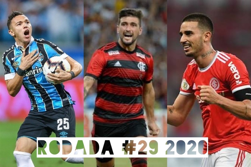 TOP 3 por posição, dicas e unanimidades da rodada #29 do Cartola FC 2020 - Campeonato Brasileiro. As dicas do Cartola FC Brasil para a 29ª rodada tem como melhor escalação e dicas os times do Flamengo, Grêmio e Internacional
