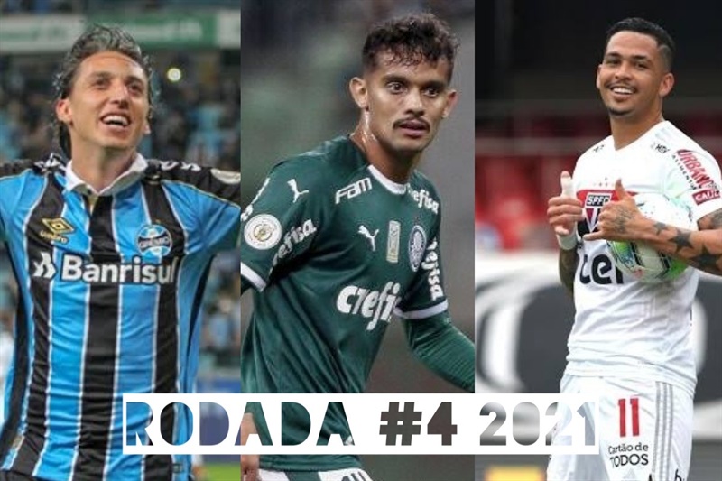 TOP 3 por posição, dicas e unanimidades da rodada #4 do Cartola FC 2021 - Campeonato Brasileiro. As dicas do Cartola FC Brasil para a 4ª rodada tem como melhor escalação e dicas os times do São Paulo, Palmeiras e Grêmio